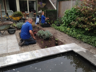 Renovatie achtertuin met vijver Kaatsheuvel